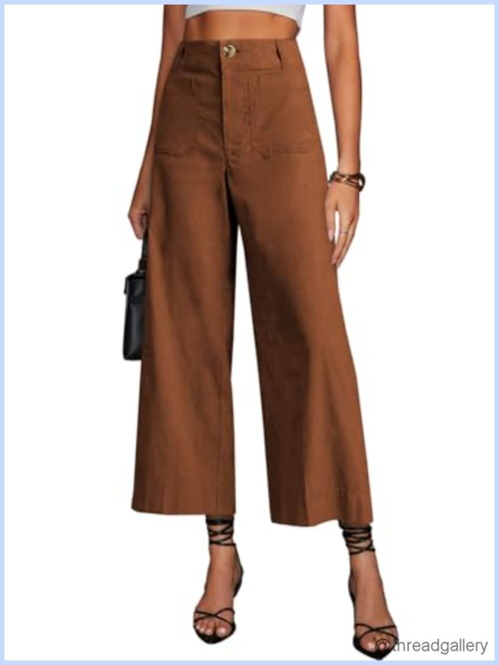 Womens High Waisted Cropped Capris Stretchy Straight Pants Trousers